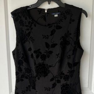 Tommy Hilfiger Black with Velvet-like floral pattern Dress